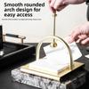 Retro Square Tissue Holder European Style Light Luxury Aluminum Napkin Stand Smooth with Handle Tissue Storage Box Restaurant