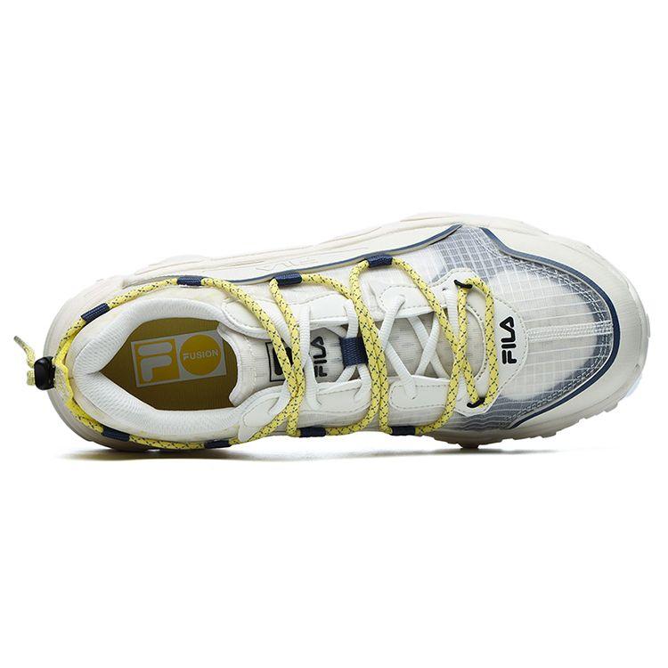 FILA Fusion Cat Claw Fabric Synthetic Leather Rubber Sneakers Low Top Casual Shoes Men sneakers Light-White T12M125202FSS