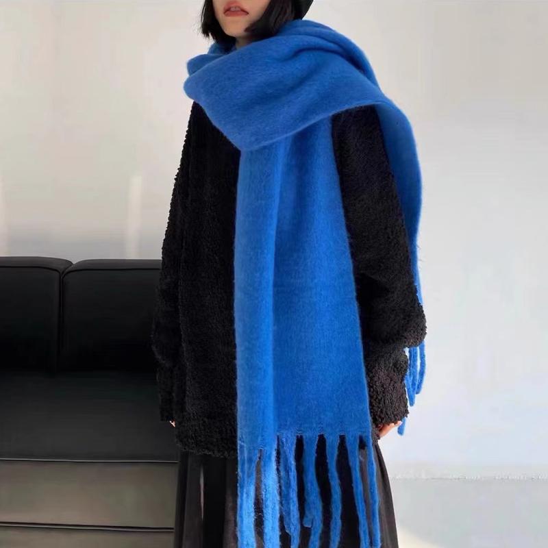 

Клетчатый однотонный шарф Женский зимний толстый шарф-шаль из искусственного кашемира в корейском стиле Теплый шарф для шеи