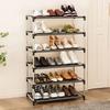Portascarpe Elegante da Casa Scaffale per Scarpe in Metallo Organizer per Calzature Supporto Salvaspazio Scaffale Nero per Scarpe per Soggiorno