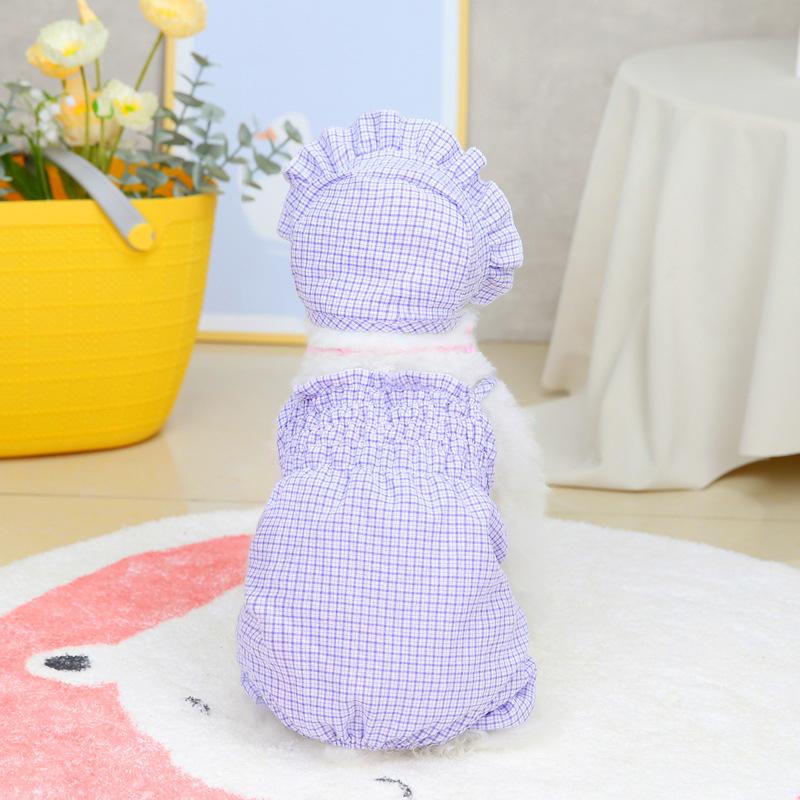 Summer Dog Clothes Overalls Jumpsuit Puppy Small Dog Costume Hat Yorkshire Pomeranian Shih Tzu Maltese Poodle Bichon Clothing