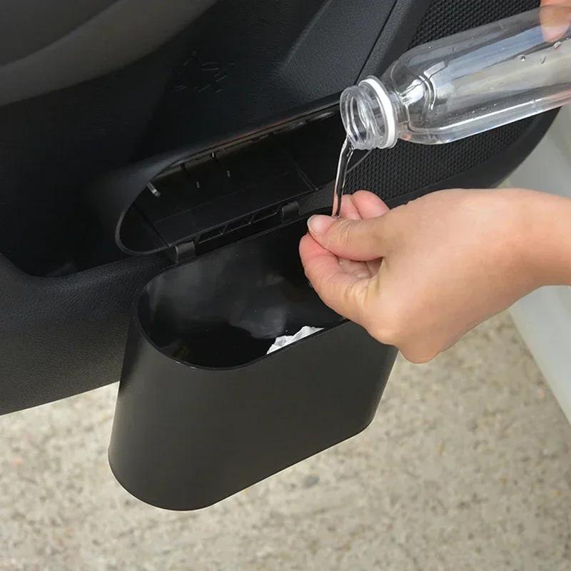 Tragbarer hängender Mini-Auto-Mülleimer, Abfalleimer mit Deckel, für Auto, Büro, Zuhause, Auto-Aufbewahrungsbehälter-Zubehör