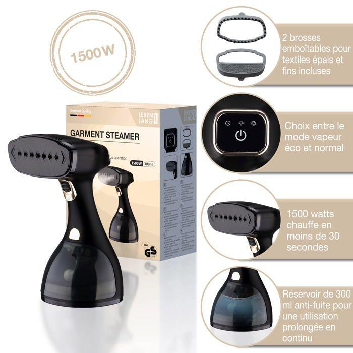 Defroisseur vapeur - lebenlang - bg-1vfc-a03b - 1500 watts - réservoir 300 ml - câble 2,5 m