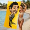 Customizable personalized beach towels Mr. Bean themed designs.Suitable for the beach, yoga, sports;ideal as beach accessories