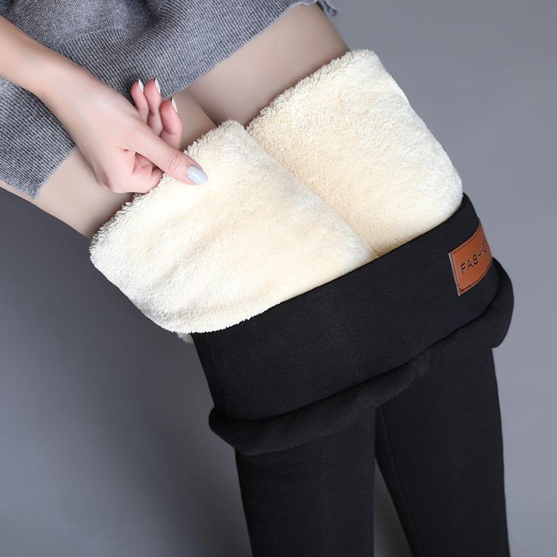 Herbst Schlank Fleece S-6XL Legging Hosen Frauen Hohe Taille Wolle Bleistift Hosen Winter Dicke Hose Casual Leggings 28656
