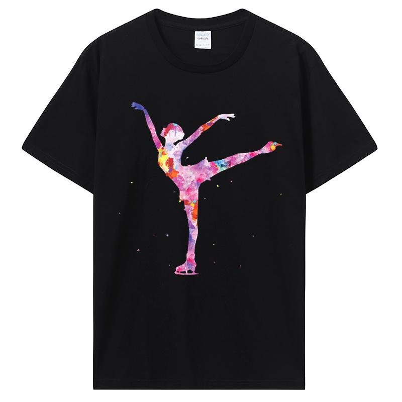 

Забавные Красивые Футболки с Графикой для Девочек-Фигуристок, Уличная Одежда с Коротким Рукавом, Подарки на День Рождения, Футболка для Катания на Коньках, Мужская Одежда 4XL