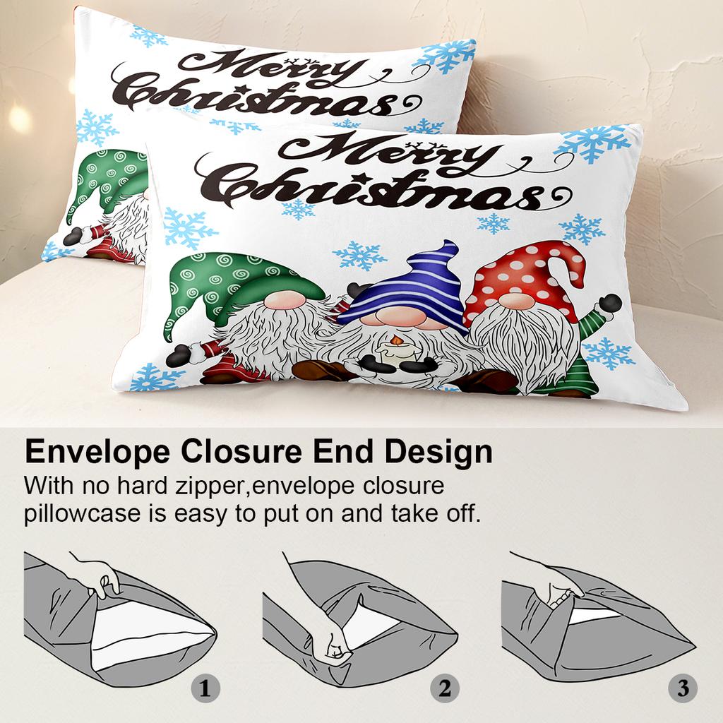 Comforter 3Pcs/Set Christmas Reindeer Snowman Bedding Set Includes 1 And 2 S Soft And Skin-Friendly