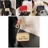 Simple Solid Color Gold Letter Printed Women Large Capacity Casual Shoulder Bag For Casual Daily Use