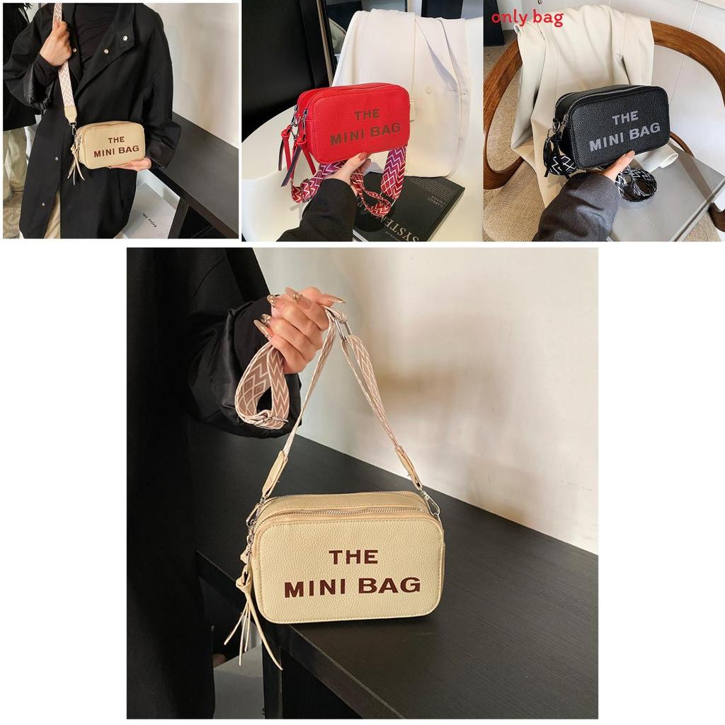 Simple Solid Color Gold Letter Printed Women Large Capacity Casual Shoulder Bag For Casual Daily Use