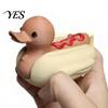 Durable 3D Printed Figure Hot Dog Duck Figurine, Cute Food Animal Sculpture Eye-catching Office Decor with Matte Finish, Funny Mini Desk Toy