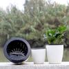 Round Resin Self Watering Desktop Decoration Office Plants Basket Flower Pots Planter Home Decor