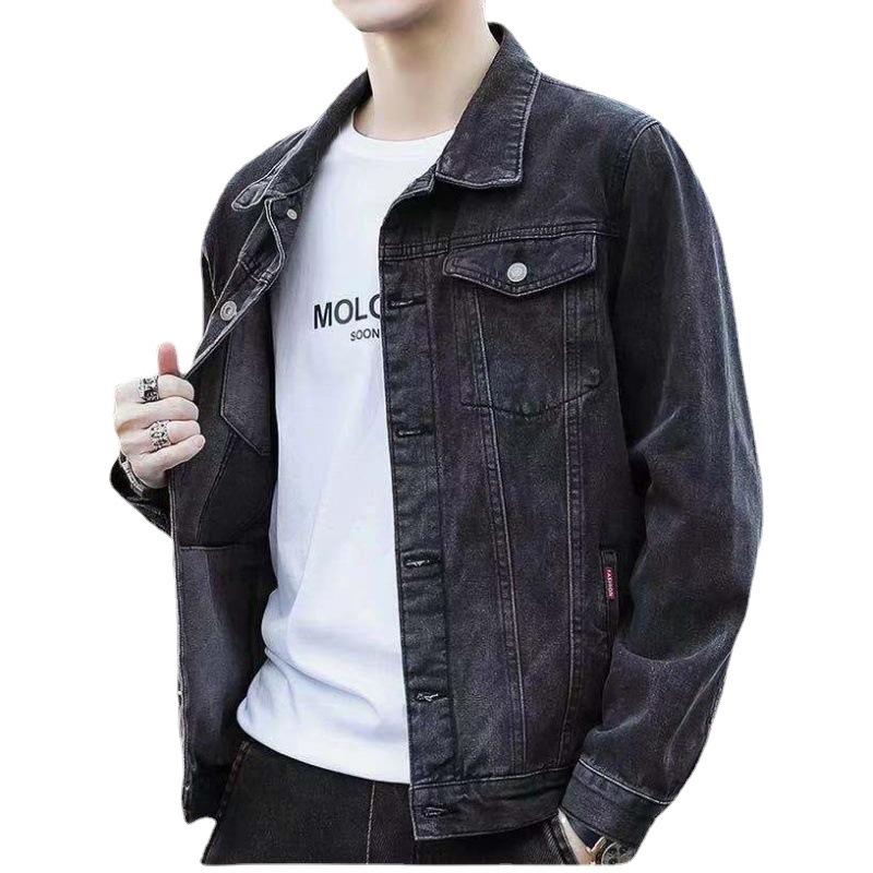 Jeansjacka herr vår och höst Löst passande koreansk version Trend Japansk topp arbetsjacka herr vår Ny stil