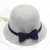 Autumn and Winter Women's Wool Hat Two-color Big Bow Basin Hat Elegant Temperament Felt Hat Top Hat