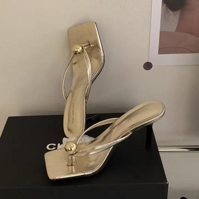 

Fashion Square Toe Women Slippers High Heels Fashion Sandals Summer Dress Woman Pumps 2025 Trend Brand Stilettos Sexy Female Zapatillas 39