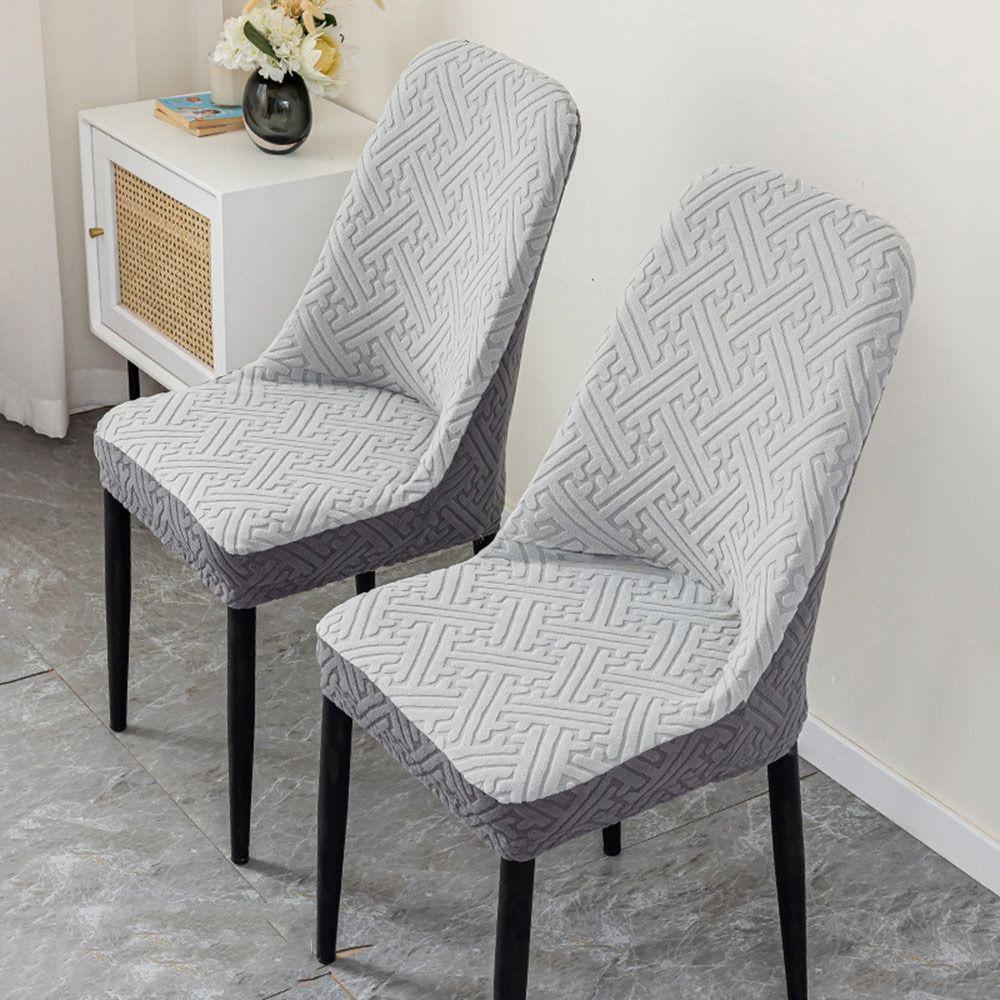 Curved Dining Chair Cover High-elastic Stool Slipcover Backrest Protector  for Home Decoration