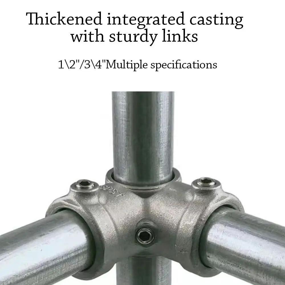 1\2''/3\4"/1'' Pipe Fitting Connector Fixed buckle Circular Frame Fasteners Aluminum Alloy Steel Elbow Circular Pipe Connector