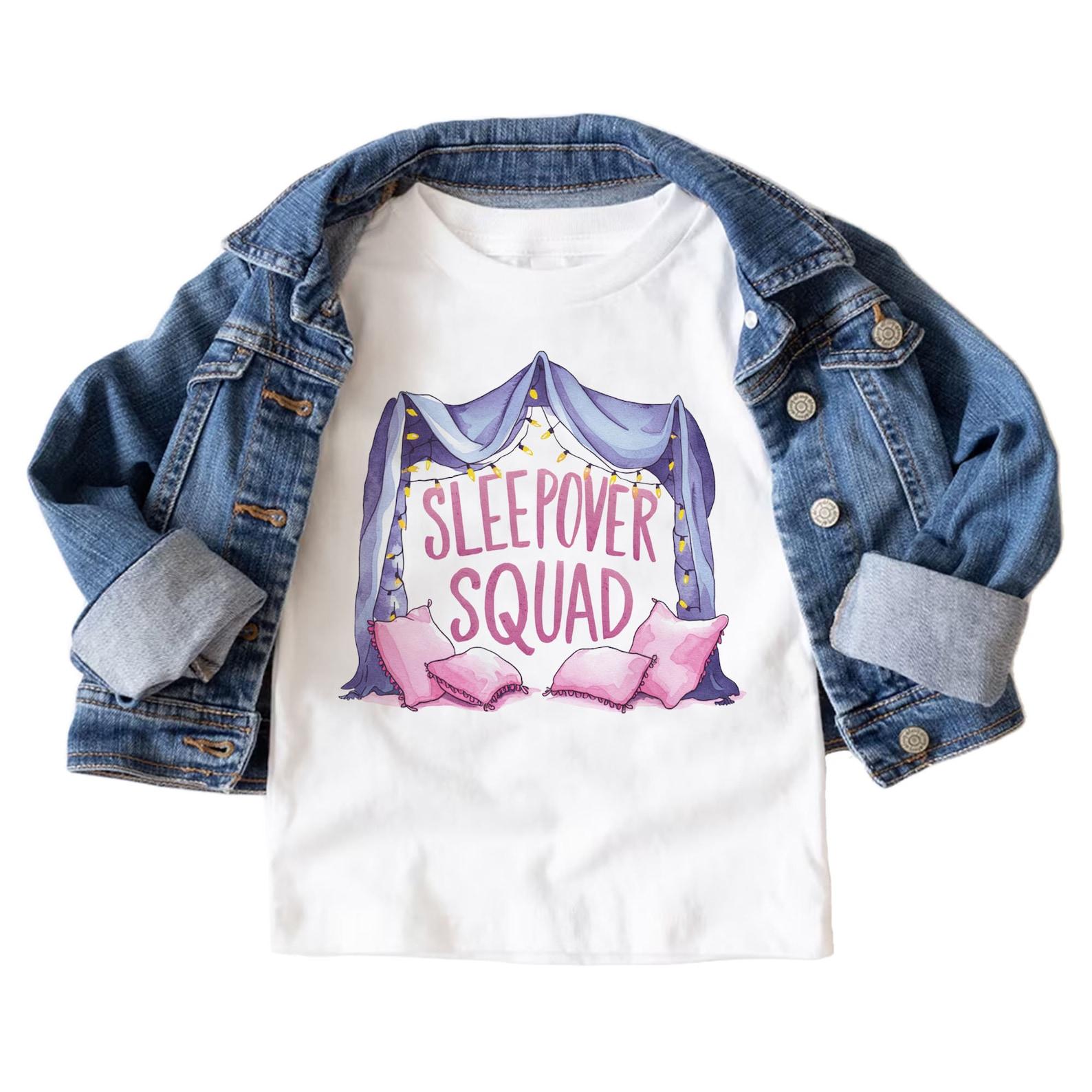 Sleepover Squad Unisex Shirt - Blanket Fort Girls Slumber Party Matching T-Shirts - Natural Boho Unisex & Youth Tee 160