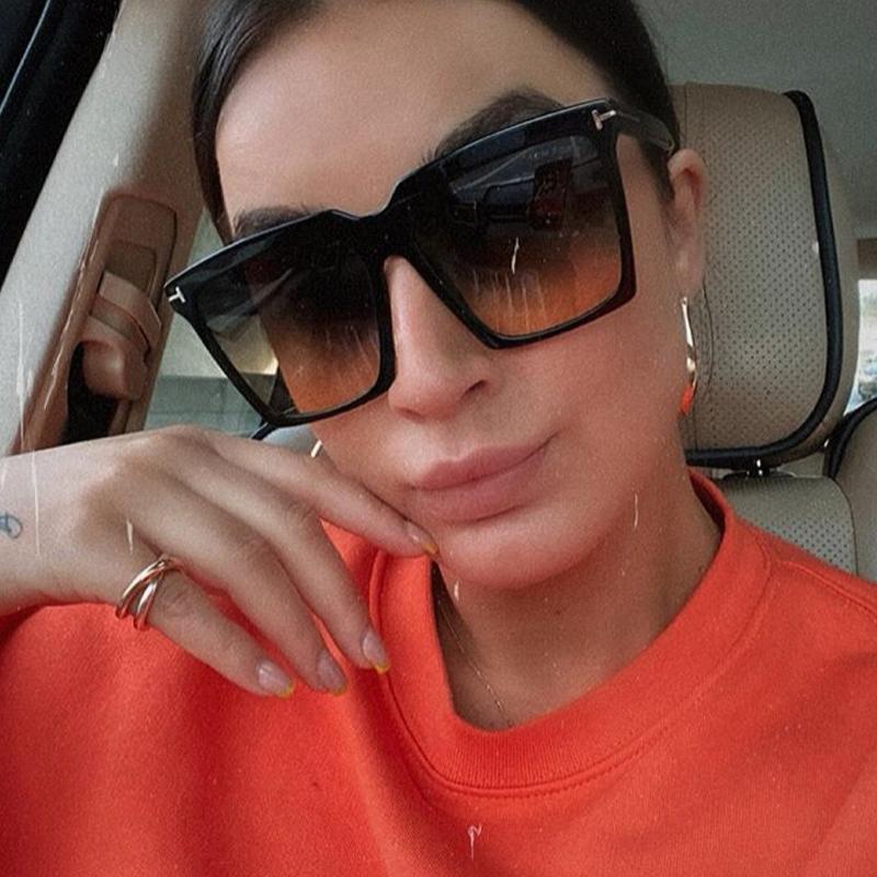 

Квадратные солнцезащитные очки женские винтажные брендовые большие TF женские солнцезащитные очки черные женские очки с градиентом мужские s Oculos UV400