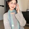 Plaid Long Neck Scarves Summer Polka Dots Korean Summer Long Scarf Light Hair Band Breathable Aesthetic Neck Accessory Gift
