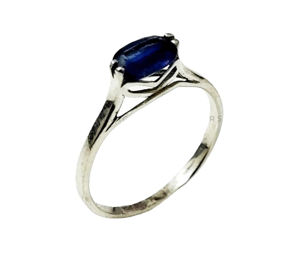 Bague en argent sterling 925 avec pierre précieuse kyanite naturelle, taille 7,5 US