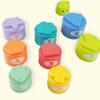 9PCS Enjoyable Rainbow Cups Stacking Cups Figure Letters Infant Children Instructive Toy Stacking Tower Mini Bear Children Toddler playthings