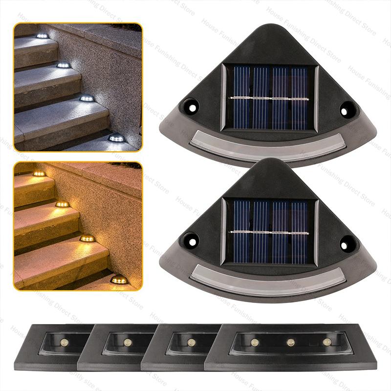 NEU Solar Stufenleuchte Außen Heim Garten Treppe Terrasse Lichter Stufen Gehwegleuchten Solarlampe außen LED Dekorative Lichter