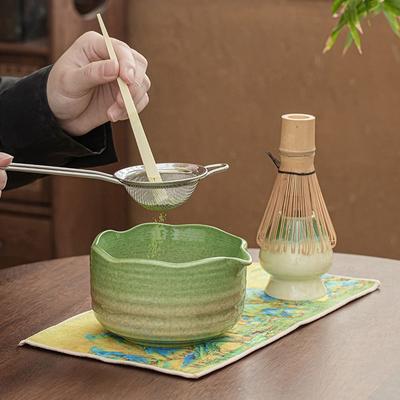 4PCS Bamboo Ceramic Matcha Whisk Reusable Matcha Stirring Brush New Japanese Matcha Tea Set