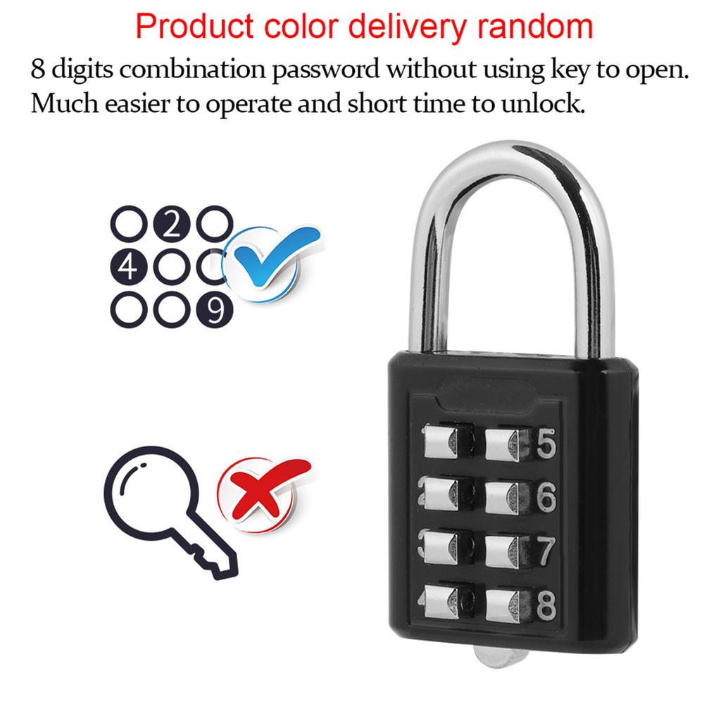 8 Digit Combination Code Padlock Security Password Lock for Travel Suitcase Luggage