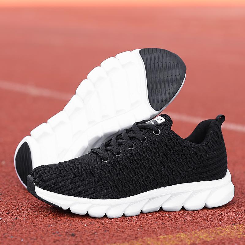 Flyknit Women's Shoes Korean Version Versatile Lightweight Women's Shoes Lace Up Casual Shoes Fashionable Sports Shoes for Women