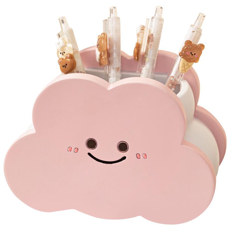 Nowy Kreatywny Kreskówkowy Uchwyt na Długopisy w Kształcie Chmury Śliczny Biurkowy Przechowywanie Biurowe Ozdoba z Żywicy Prezent na Otwarcie dla Studenta Dzień Studenta