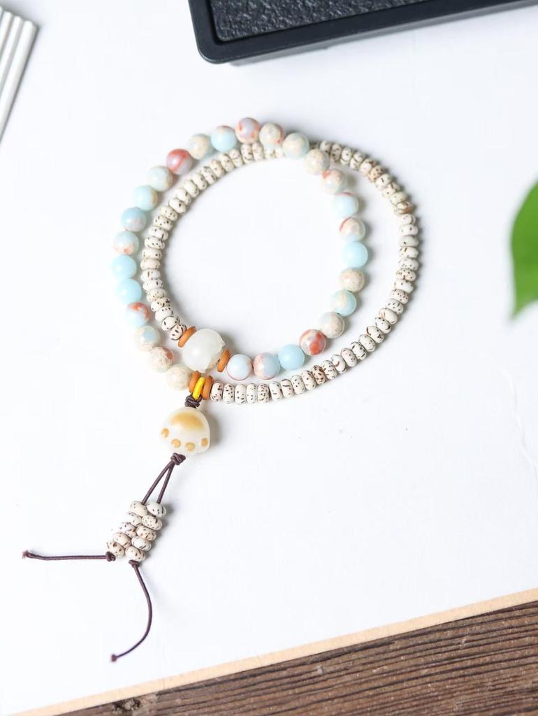 Women's New Chinese Style Star and Moon Bodhi Bracelet - Light Luxury Ethnic Buddhist Beads