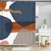 Nordic Wind Shower Curtain Rustic Geometric Morandi Color Shower Curtains Abstract Print Fabric Bathroom Bath Curtain With Hooks
