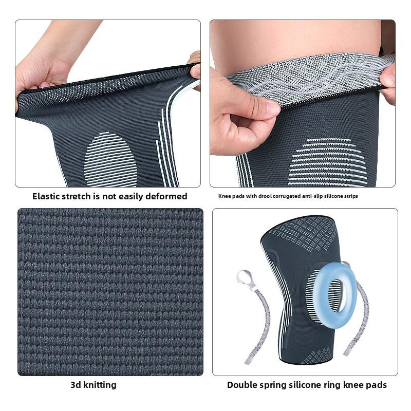 Genouillères de sport Fitness Course Cyclisme Alpinisme Genouillères rotuliennes Homme et Femme Support à ressort en silicone Coussinets de stabilité sportive