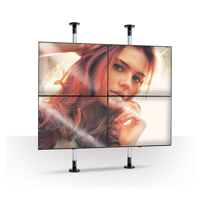 Support Plafond - B-Tech - BT7822 - 90 Kg - Noir - Longueur Max 120 Cm
