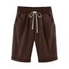 Women's Comfortable Linen Casual Beach Shorts Loose Solid Color Fifth Pants with Pockets