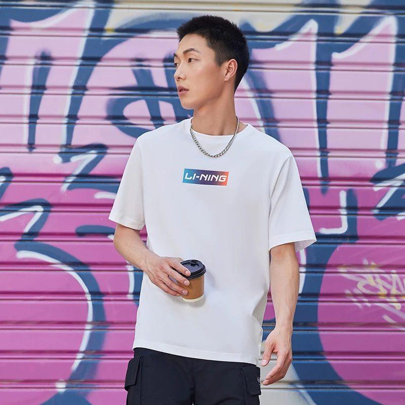 Li Ning Sports Fashion Collection T Shirts Unisex Crew Neck Moderate Straight Fit AHSSC17-1