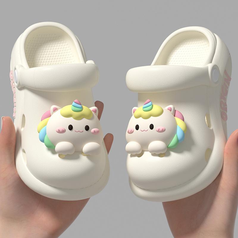 

Unicorn children s slippers for girls, summer princess cute cartoon baby girl indoor non-slip clogs for outdoor wear 24-25