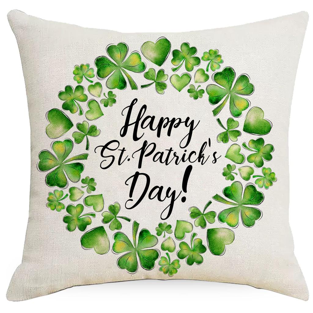 New St. Patrick Clover Pillowcase Office Pillow Sofa Cushion