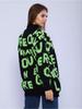 2025 Autumn/Winter European & American Chenille 3D Letter Embroidered Sweater: New Loose Jacquard Knit Top