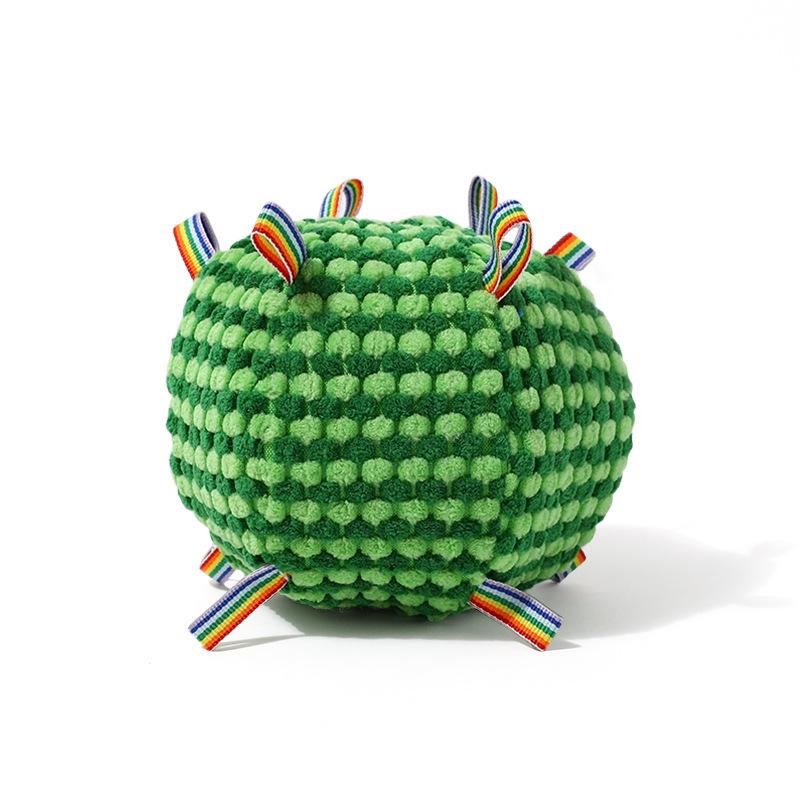 Dog Vocalization Pet Training Soft Ball Throwing Bell Ringing Rope-toting Ball Tough-to-break Chew Toy for Relaxation and Entertainment