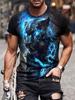 New Summer Daily Casual Men's Tops Street Fashion Dragon And Skull Printed Men's T-shirt Outdoor Sports Light  Mens Tee