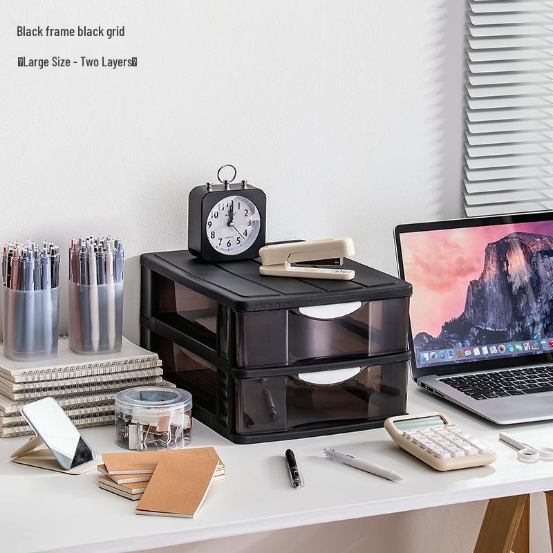 Transparent Drawer-Style Desktop Storage Box for Household Items and Cosmetics