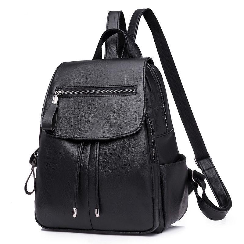 Women's Soft PU Leather Backpack - Casual Autumn/Winter School & Travel Bag