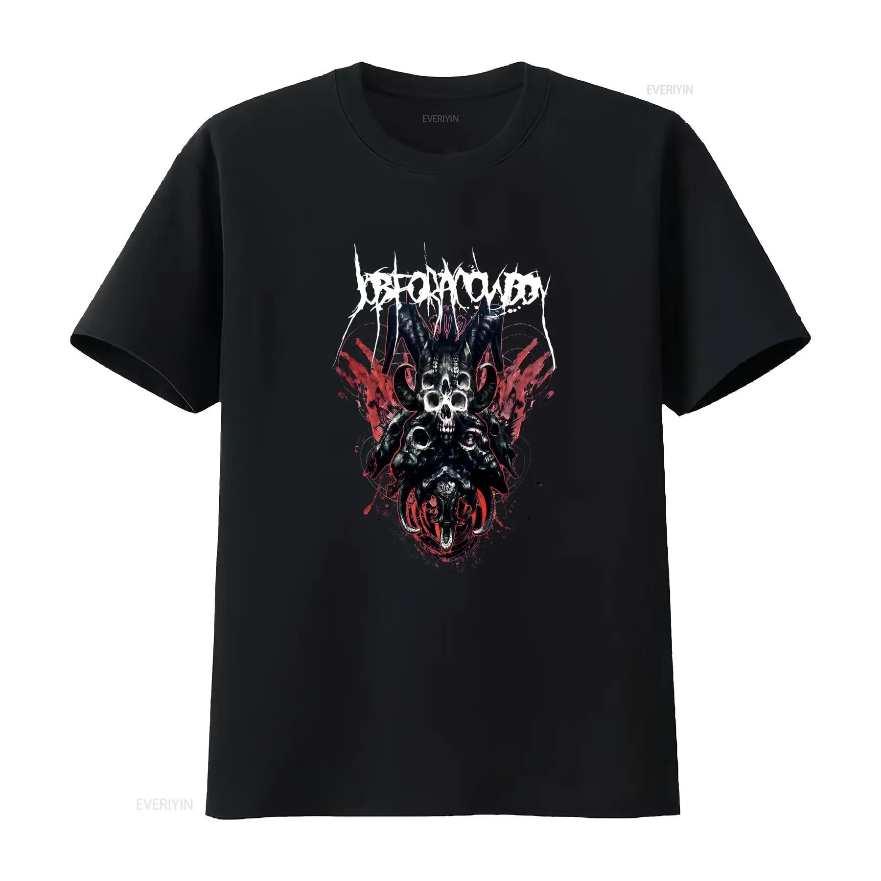 

Men s Job For A Cowboy Skull Print Black T Shirt X Small Gothic Rock Style vintage Washed Stylish streetwear Breathable - Men... S разноцветный