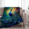 Peacock Pattern Collection Digital-printed Polyester Bedroom Velvet Flannel Cover Blanket Fleece Soft Cover Blankets for Beds