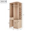 Kleiderschrank 70 × 55 × 175 cm, Mehrere Fachböden, Großer Kleiderstangenbereich, Holzfarbe