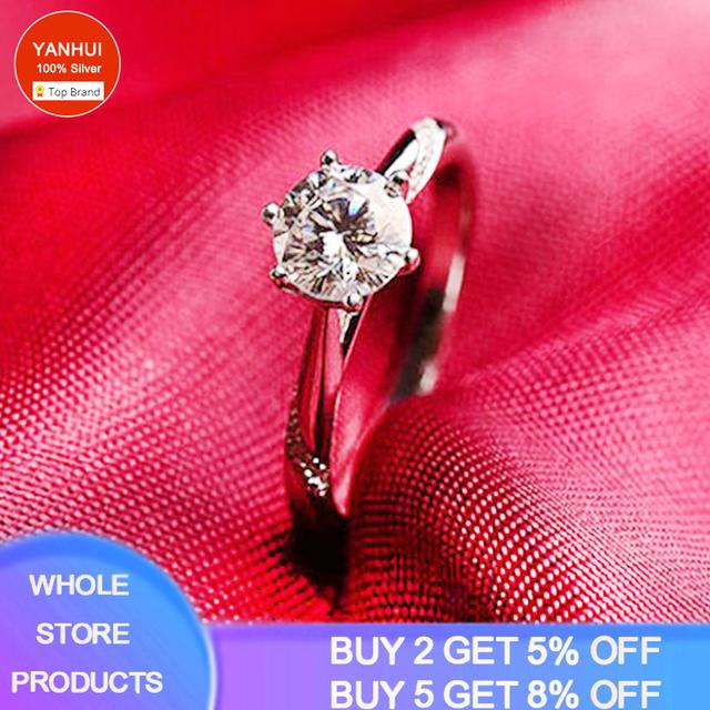 925 Sterling Silver Color Natural Zirconia Diamond Wedding Band White Gold Fashion Jewelry for Women