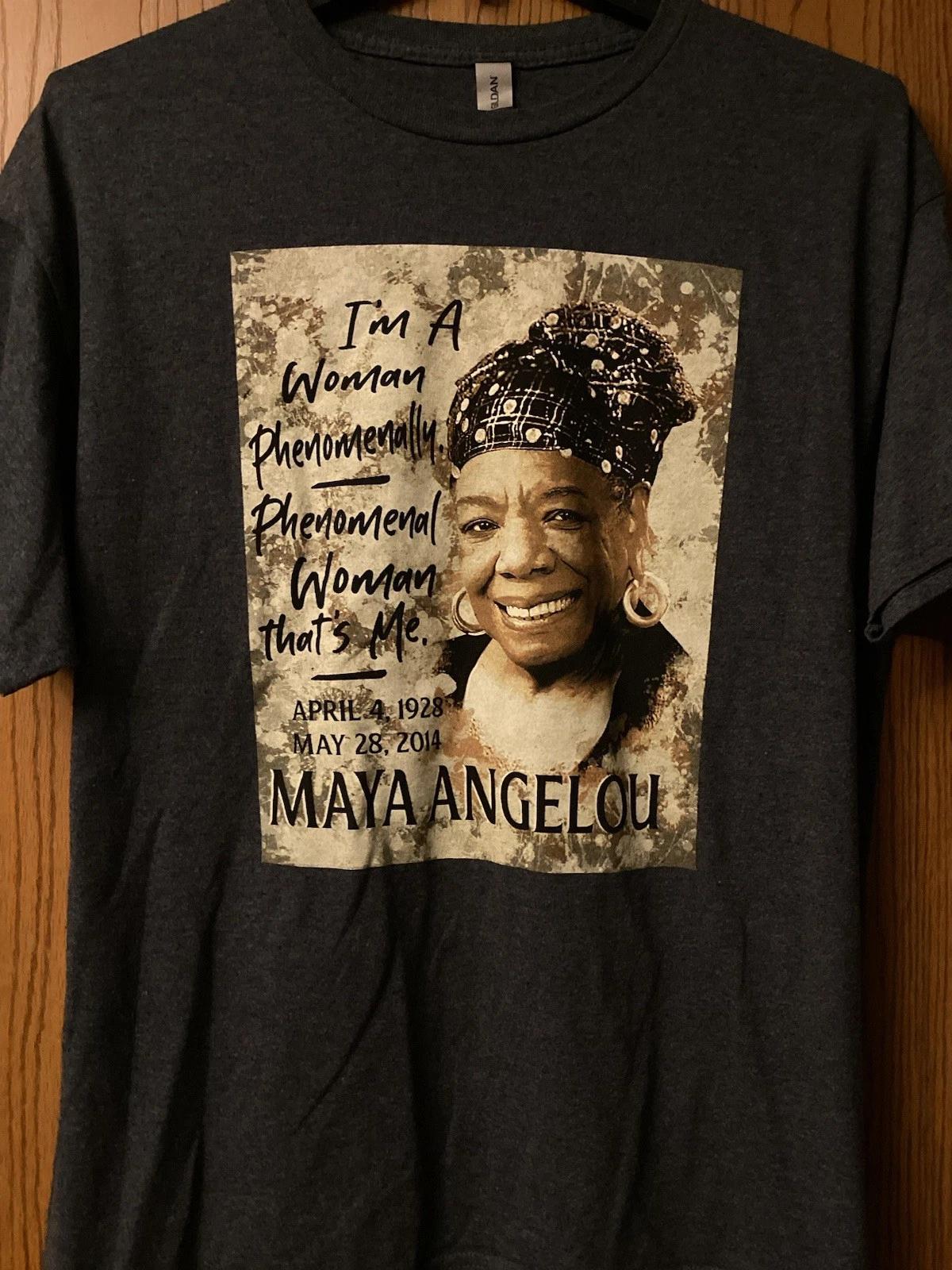 

Maya Angelou - American Poet & Civil Rights Activist (1928-2014) - Gray Shirt/XL S
