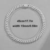 European & American Full Diamond Hip Hop Cuban Link Men's Necklace 15mm with High-End Diamond Pendant