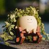 1PC Cute Ceramic Succulent Pot – Smiling Rocking Chair Style Mini Planter for Home Garden Decor